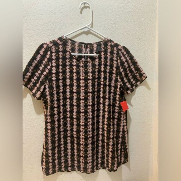 J. Crew women size 4 petal sleeve top shadow diamond - Picture 2 of 7